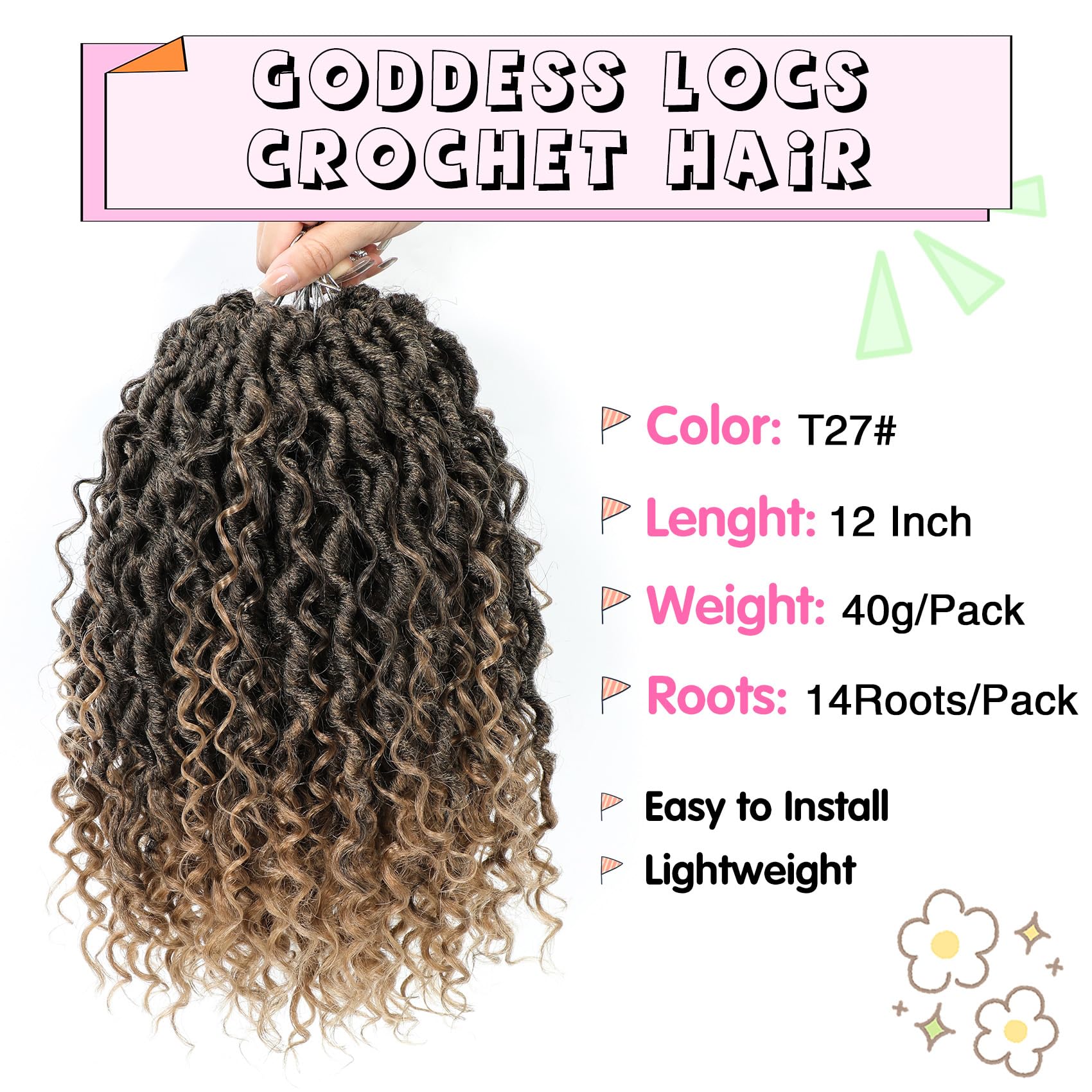 Fulcrum Goddess Locs, extremos rizados para acabado suave y definido.