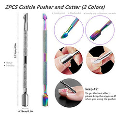 FULINJOY dos-puntas-cuticula en una sola herramienta para empujar y retirar piel.