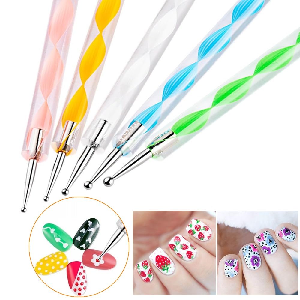 FULINJOY pluma punteadora de uñas con extremo 1 mm para líneas precisas.