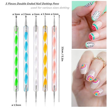 FULINJOY pluma punteadora de uñas con extremo 3 mm para puntos grandes.