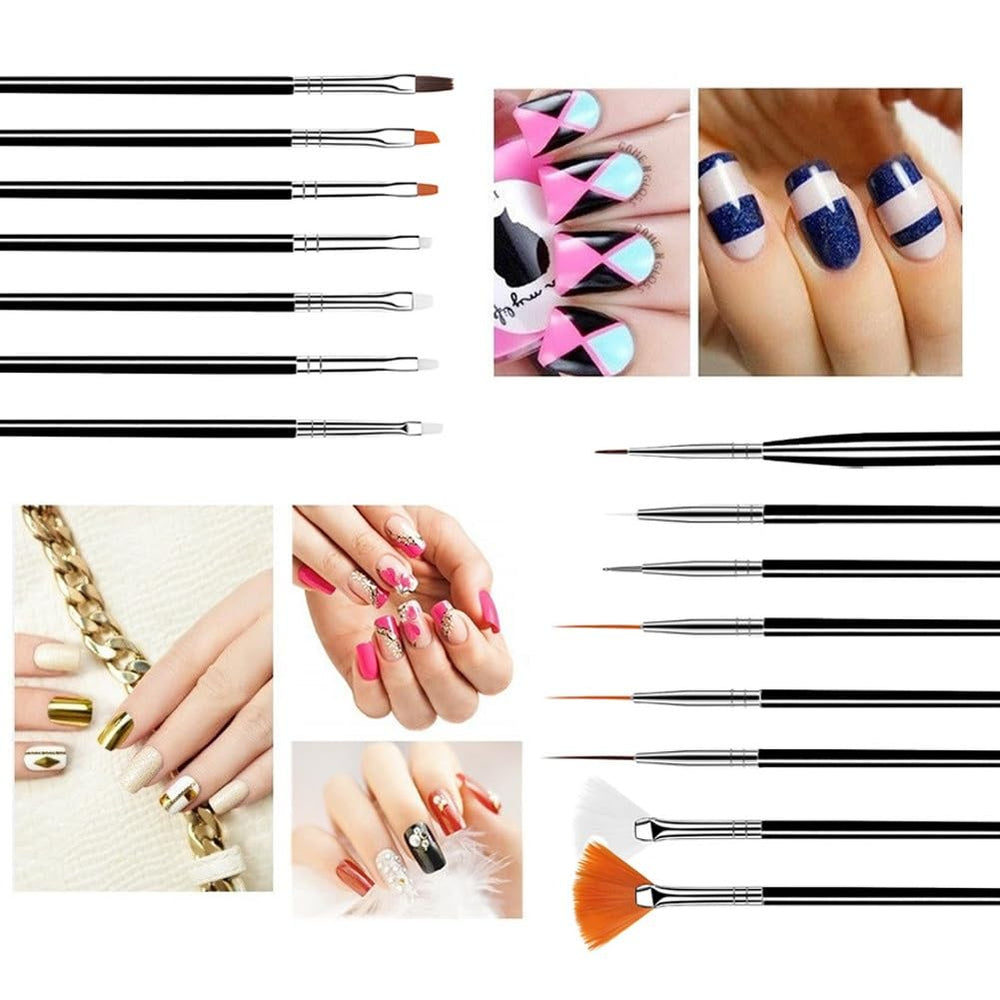 FULINJOY brochas de arte para uñas: juego completo para diseño profesional.