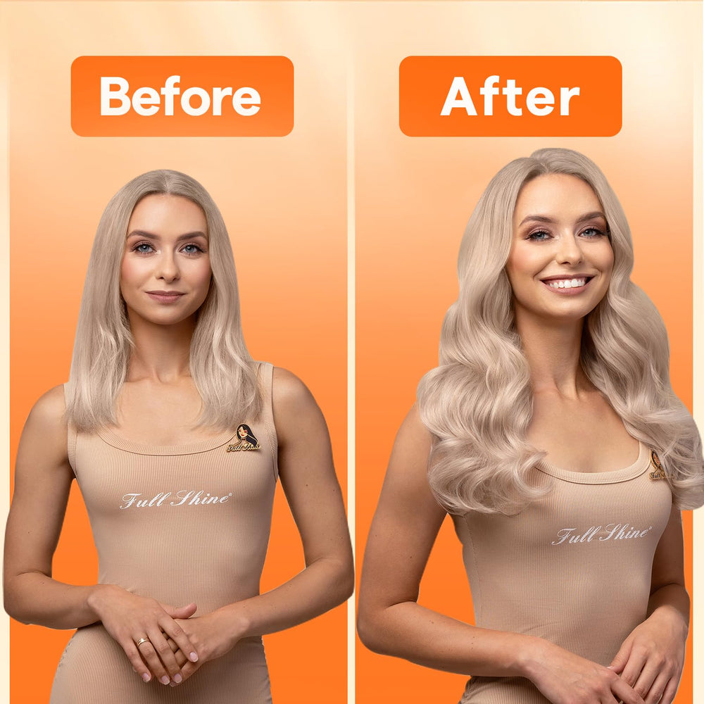 Full Shine Cabello liso, extensiones para un look pulido.