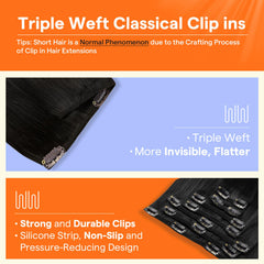 Full Shine clips suaves con respaldo de goma para comodidad del cuero cabelludo