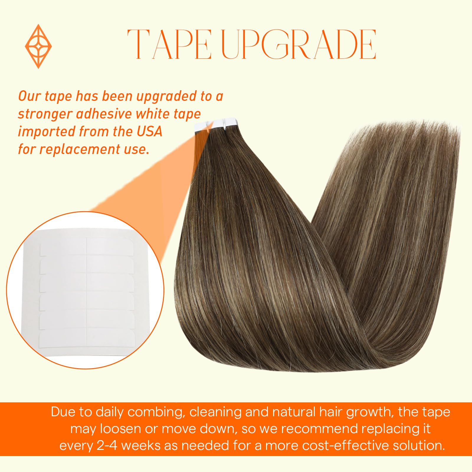 Full Shine extensiones cinta invisible 18 pulgadas tonos Balayage 4/24/4