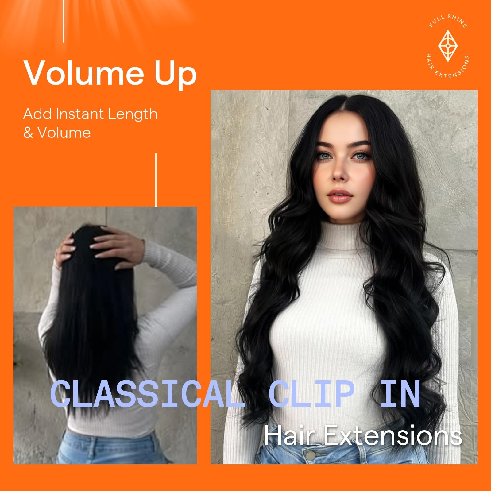 Full Shine uso versátil para peinado con calor en cabello negro jet
