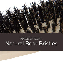 Cerdas naturales de jabalí cuidan el cabello durante el peinado.