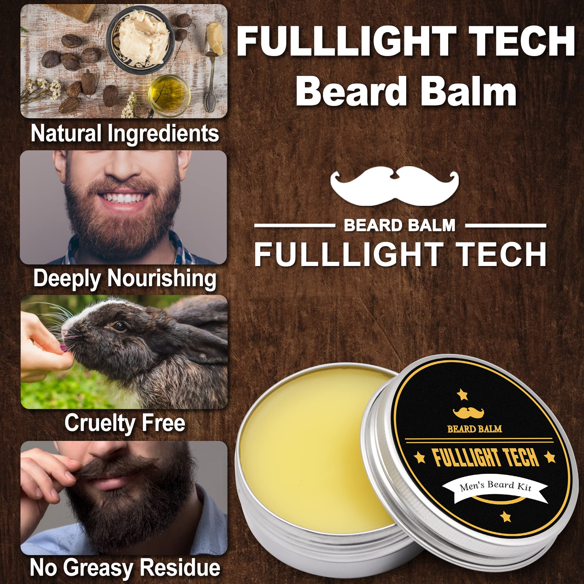 Bálsamo para barba FULLLIGHT TECH ingredientes vegetales para nutrición natural