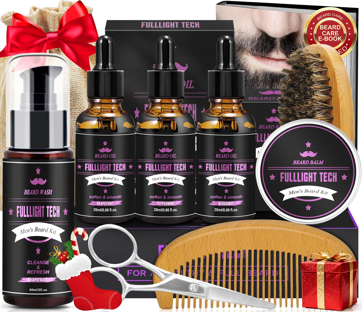 Champú para barba pomelo de FULLLIGHT TECH, limpieza suave y aroma cítrico.