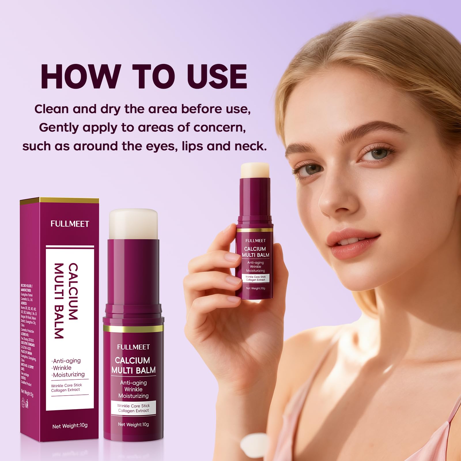 FullMeet Calcium Volume Multi Balm envase de 10 g compacto y portable