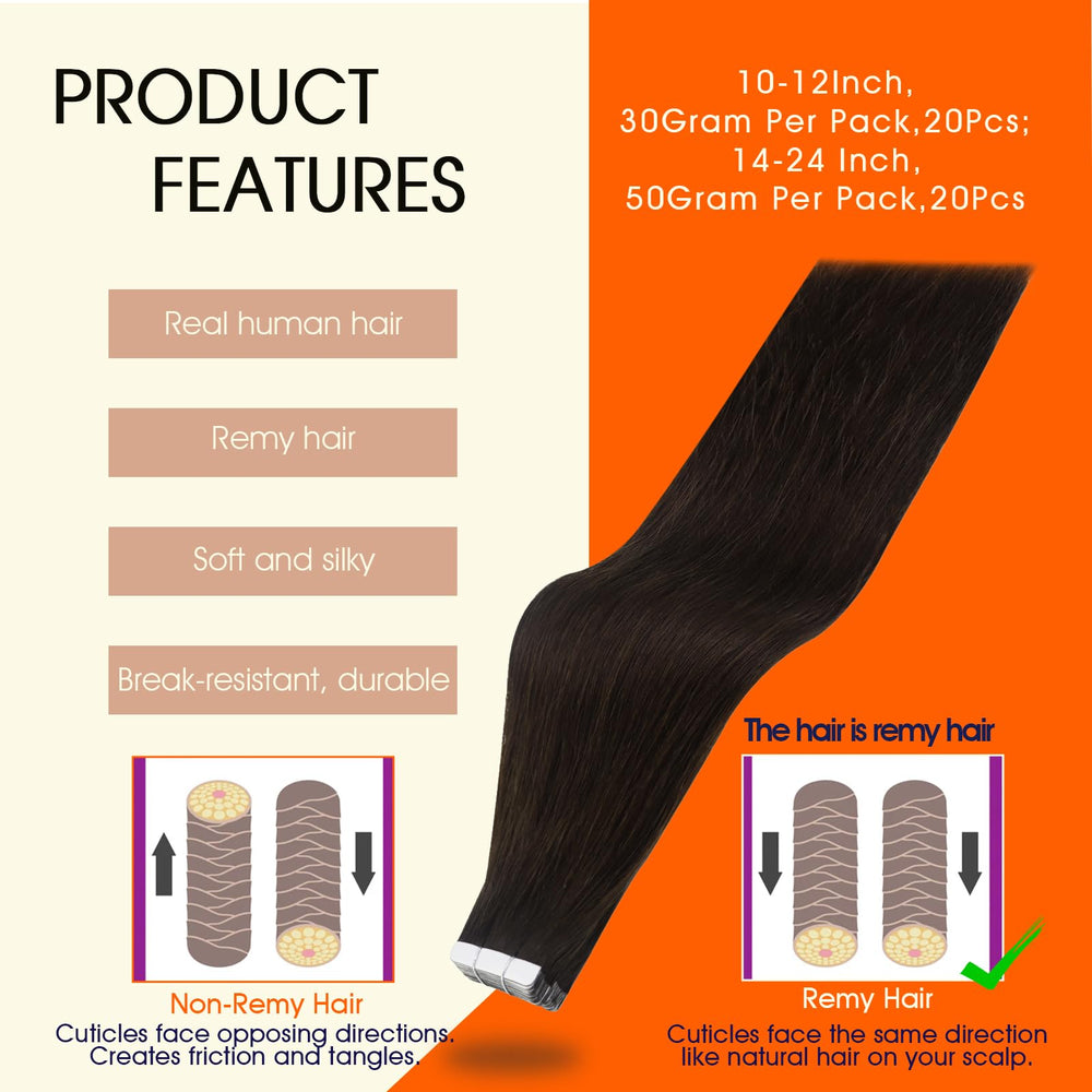 Full Shine Tape-in Extensiones: aplicación fácil sin calor para tu rutina diaria.