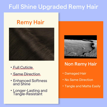 Extensiones Remy con cabello alineado para menos enredos