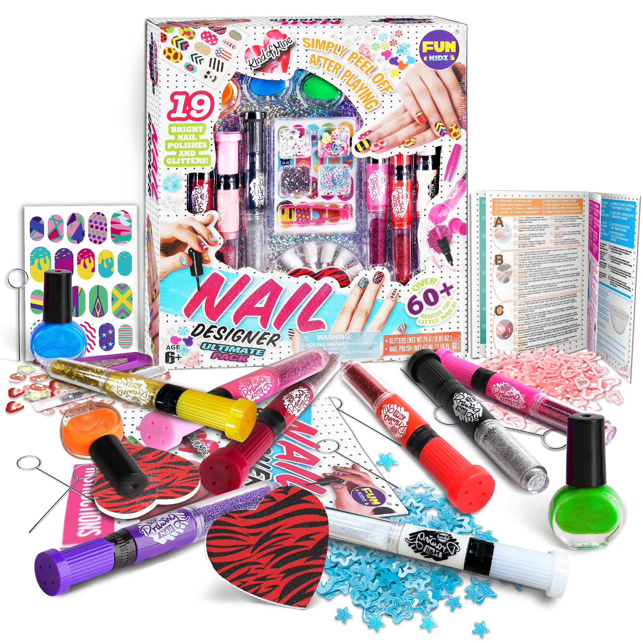 FUN KIDZ kit-uñas bolígrafos: perfecto para crear diseños divertidos en casa.
