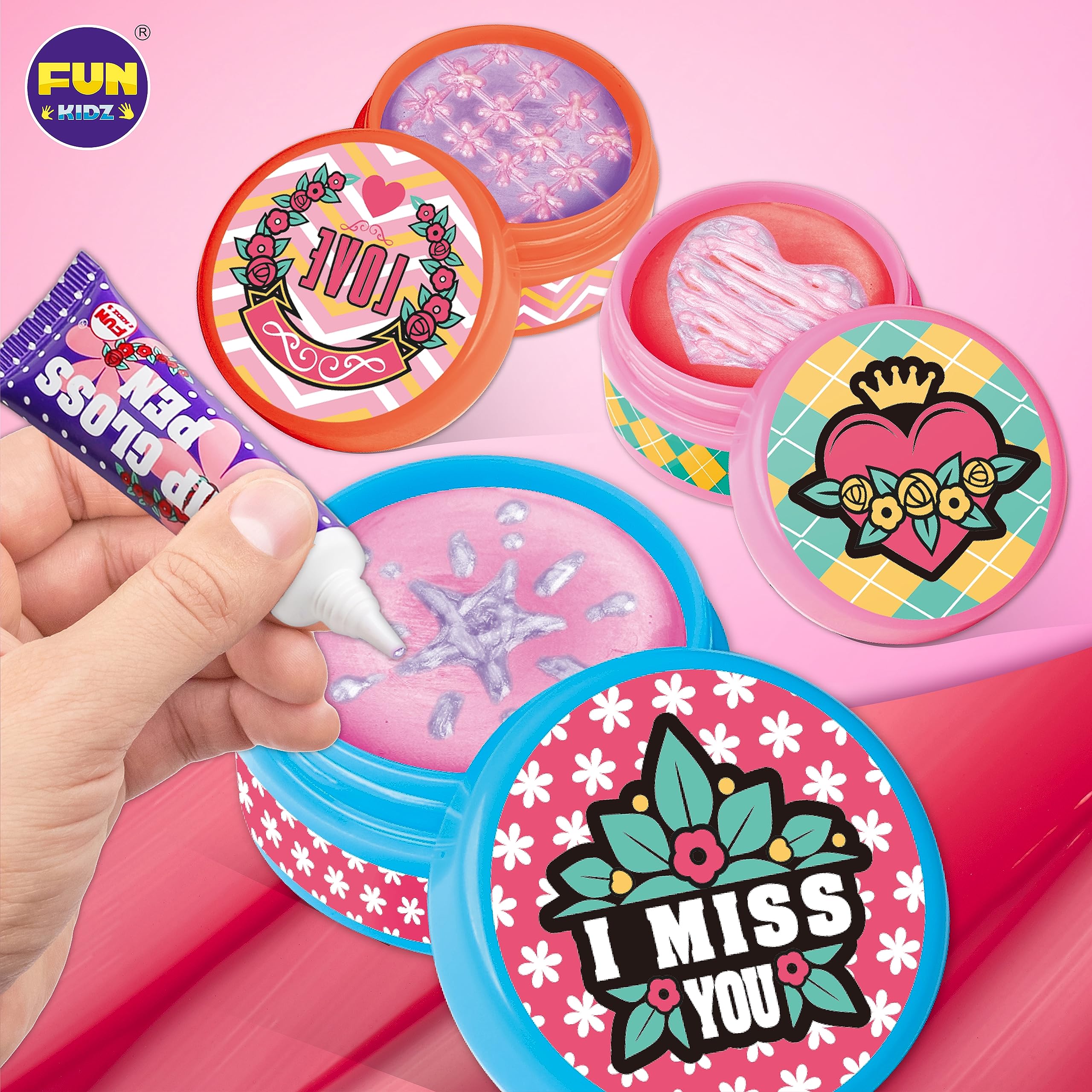 FunKidz bálsamo labial aroma fruta, prueba sensorial y diseño divertido.