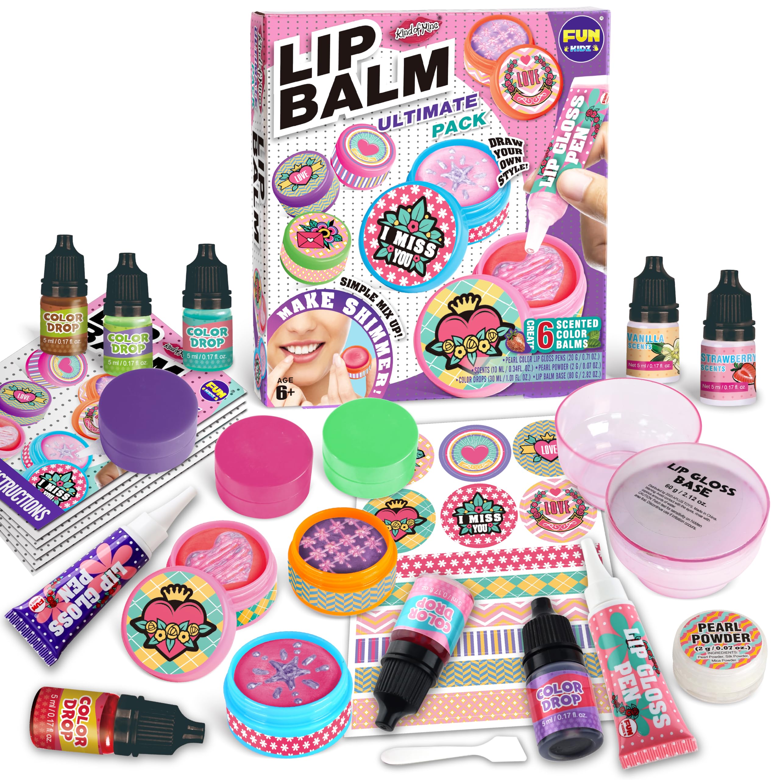 FunKidz kit brillos labiales naturales: experiencia creativa para niñas curiosas.