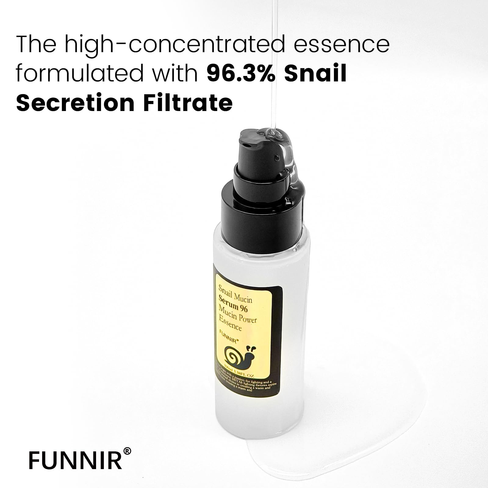 Funnir mucina de caracol 96%: brillo natural que mejora el aspecto de la piel.