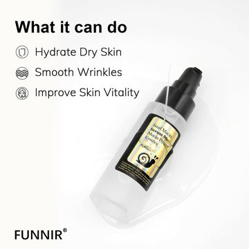 Funnir mucina de caracol 96%: envase sostenible y producción responsable.