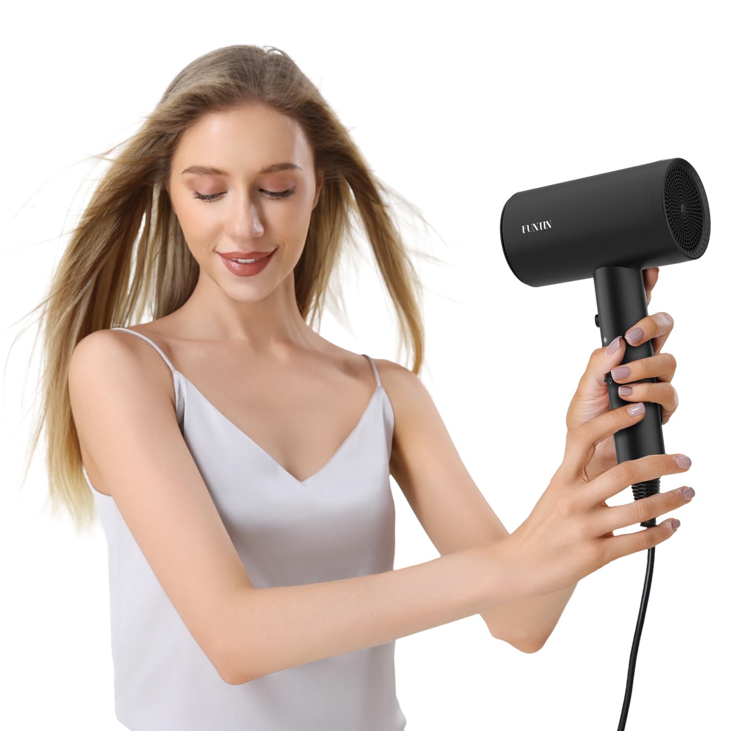 FUNTIN secador con controles de temperatura y aire para personalizar el secado.