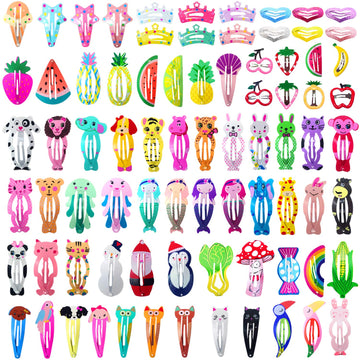 Clips Funtopia para el pelo, set de 80 piezas, ideal para estilos diarios.