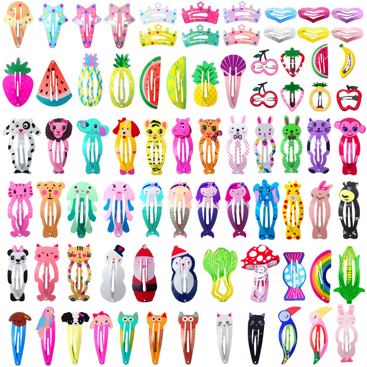 Clips Funtopia para el pelo, set de 80 piezas, ideal para estilos diarios.