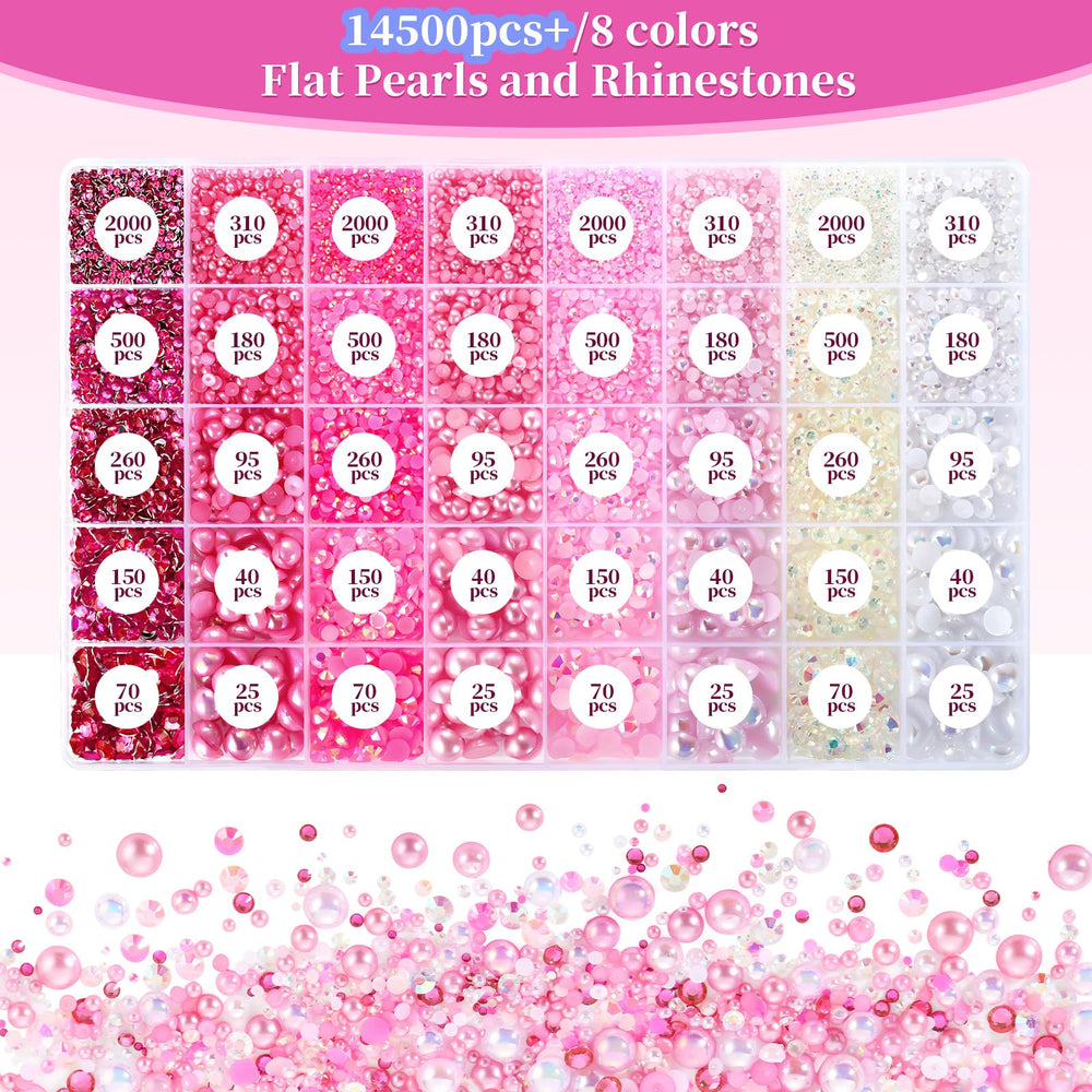 Funtopia 8 tonos rosas flatback para brillos duraderos en proyectos caseros.