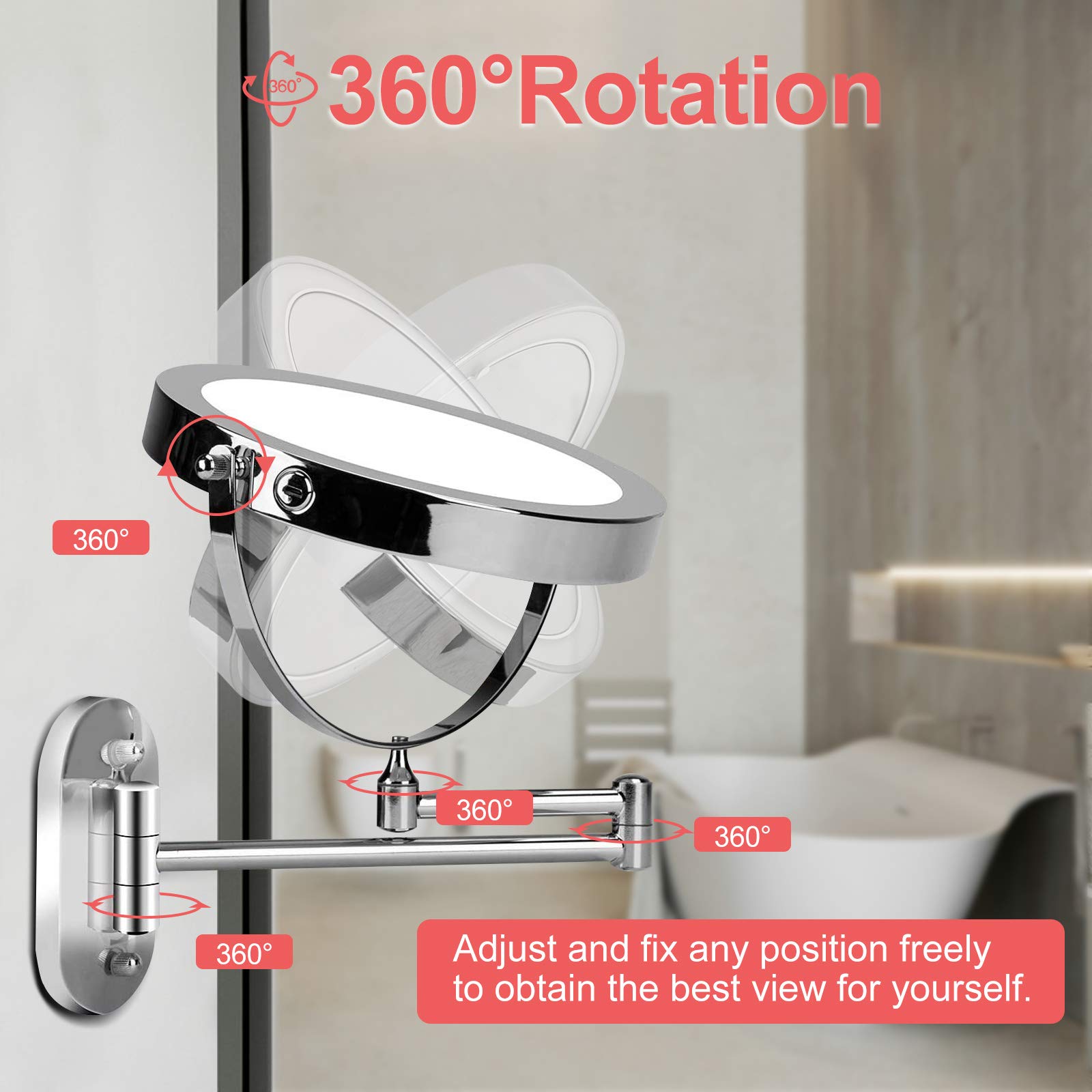 Bras extensible FUNTOUCH et rotation à 360° pour changer d’angle.