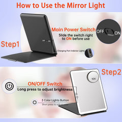 Espejo FUNTOUCH con 72 diodos y tres tonos de iluminación suave