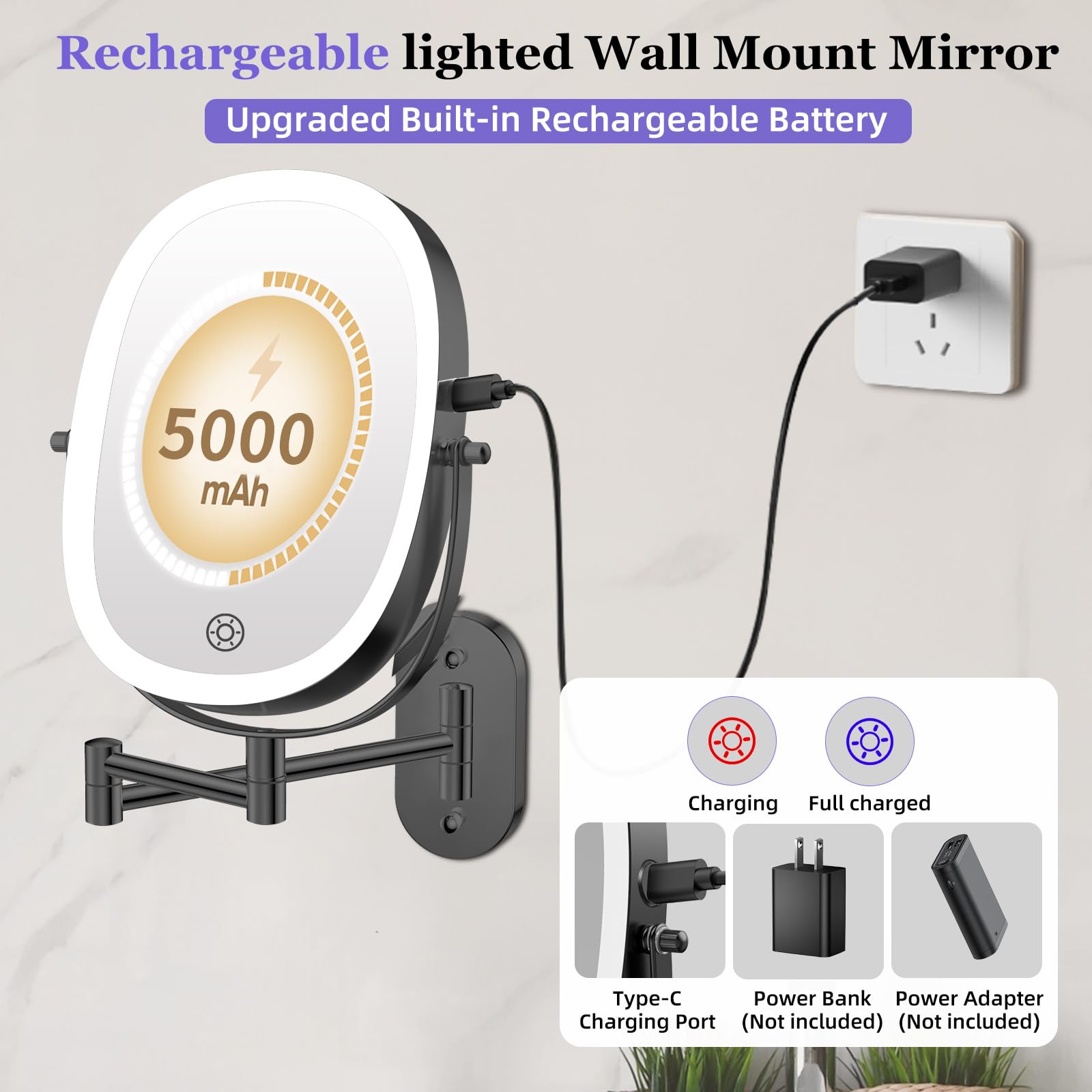 FUNTOUCH espejo 30x para detalles finos en eyeliner y cejas.