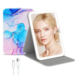 FUNTOUCH Espejo de maquillaje portátil con luz de 3 colores para diferentes ambientes