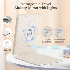 FUNTOUCH Espejo recargable tipo C para viaje, sin pilas.