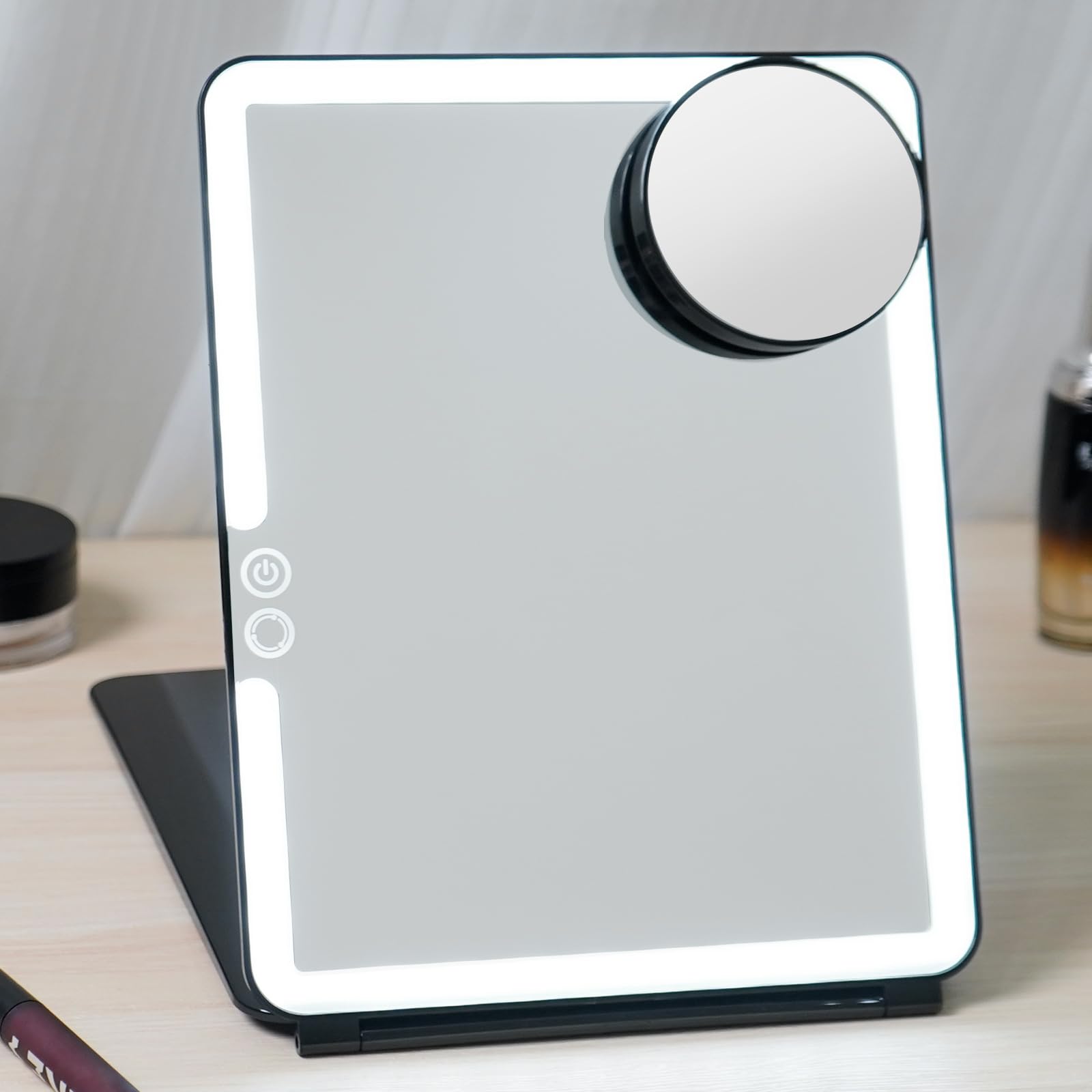 FUNTOUCH espejo de viaje con base estable para cualquier superficie
