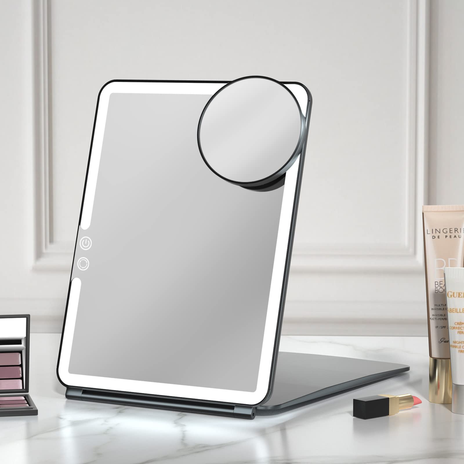 Espejo de viaje FUNTOUCH con iluminación para maquillaje en hoteles