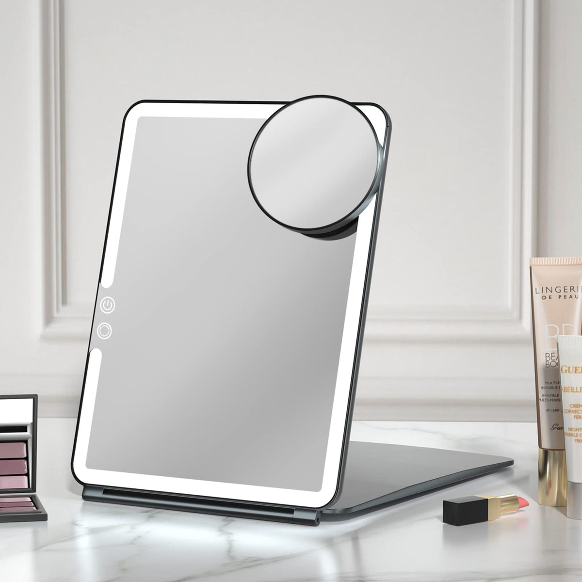 Espejo de viaje FUNTOUCH con iluminación para maquillaje en hoteles
