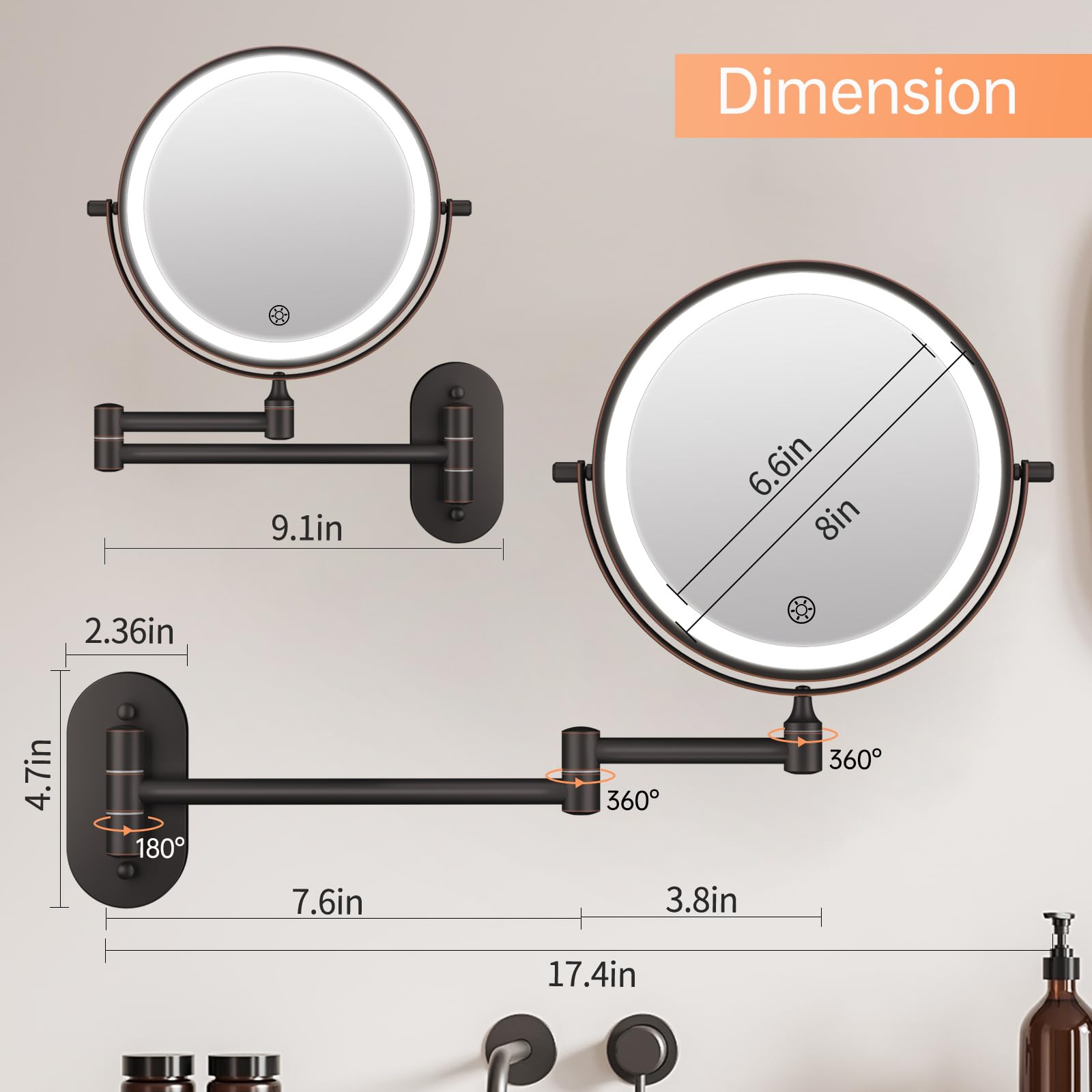 FUNTOUCH finition antique bronze, design élégant et durable.