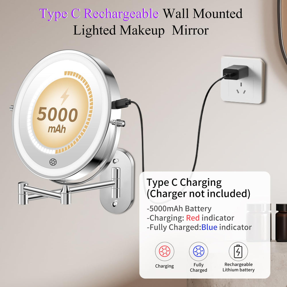 Miroir FUNTOUCH double-face 1X/30X pour détails délicats et applications précises.