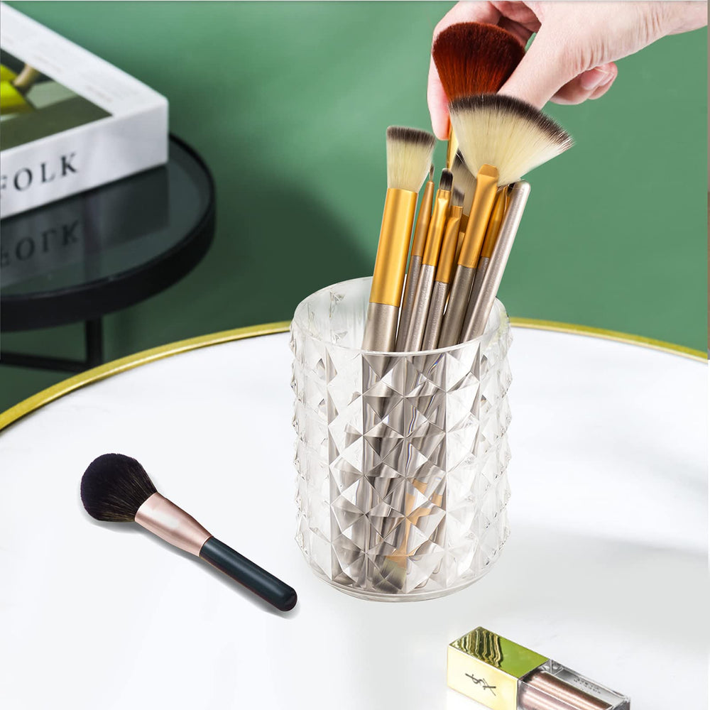 Funtygy organizador redondo para maquillaje, acabado claro, fácil de limpiar y mantener orden en mesa.