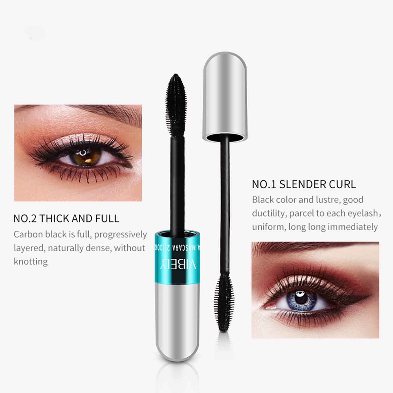 fupah Vibely Mascara: volumen 4D con fibras de seda para efecto intenso.