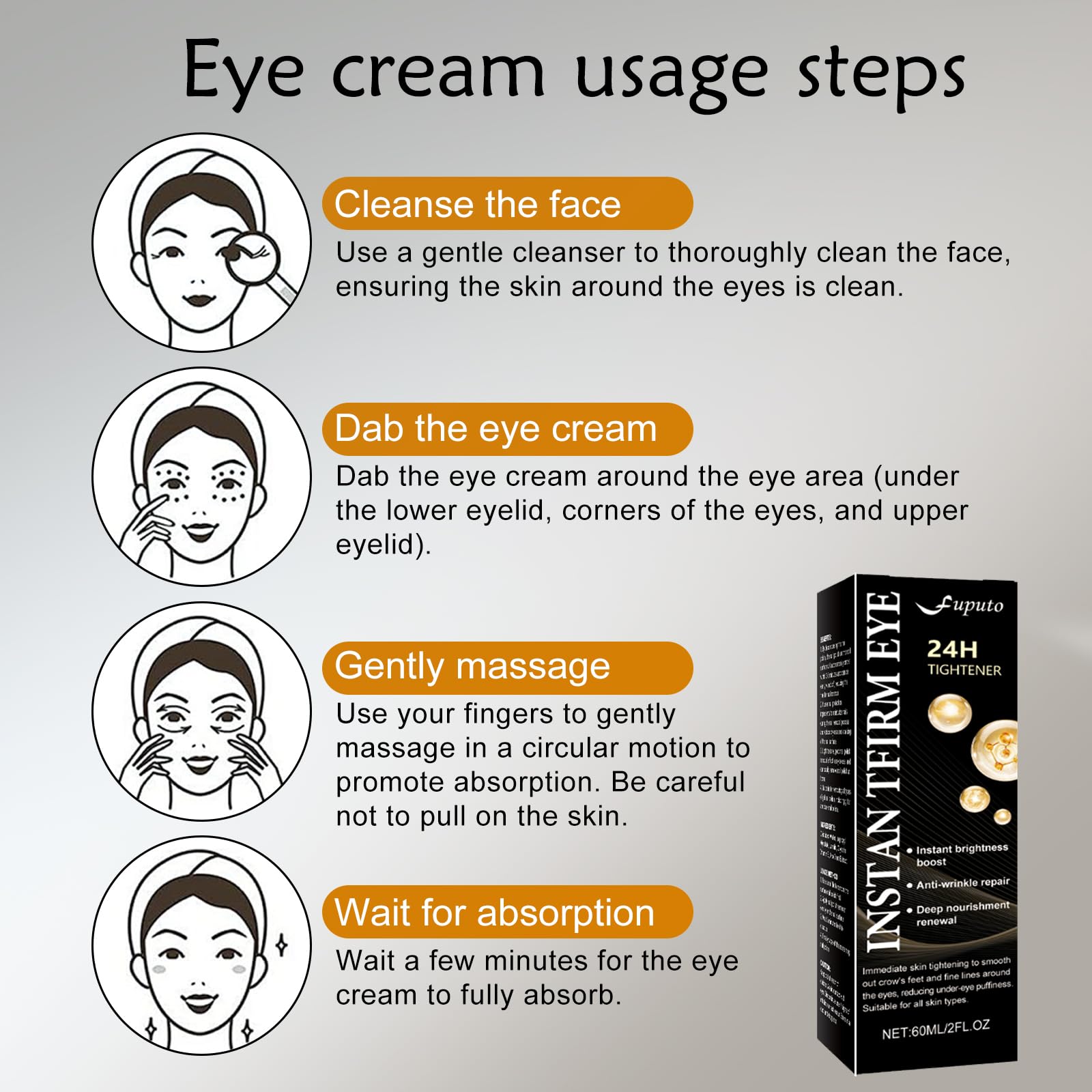 Fuputo crema ojos con péptidos lifting, nutrición y renovación suave.