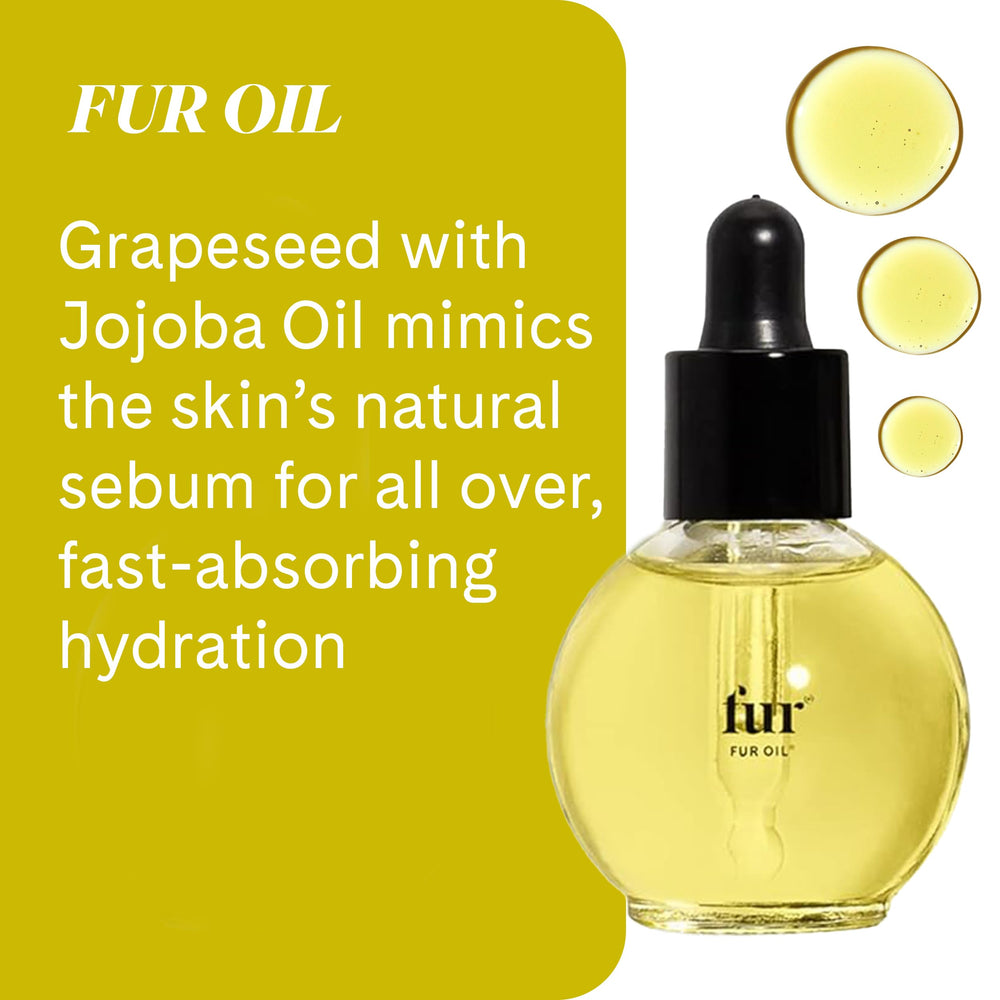 Fur ingrédients huile jojoba et raisin: hydratent sans graisse.