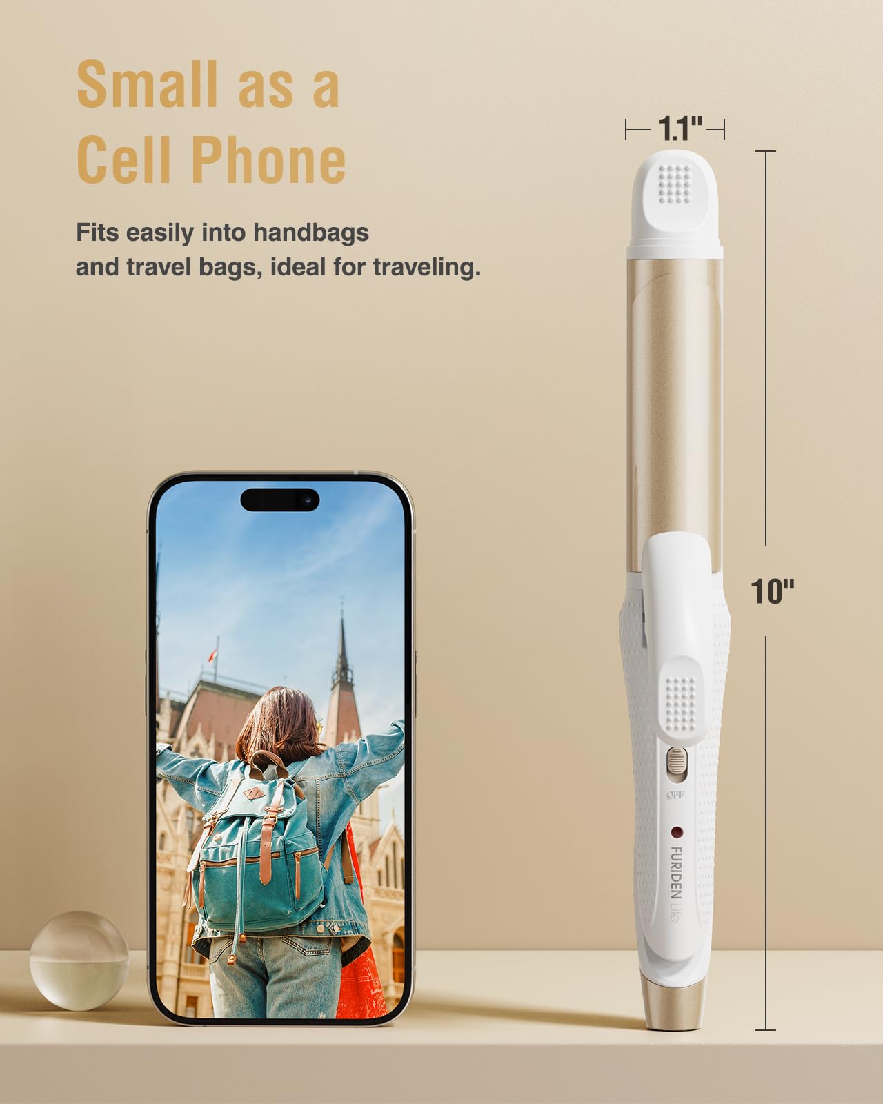 Voltaje dual compacto para viajar, funcionando con enchufe estadounidense.