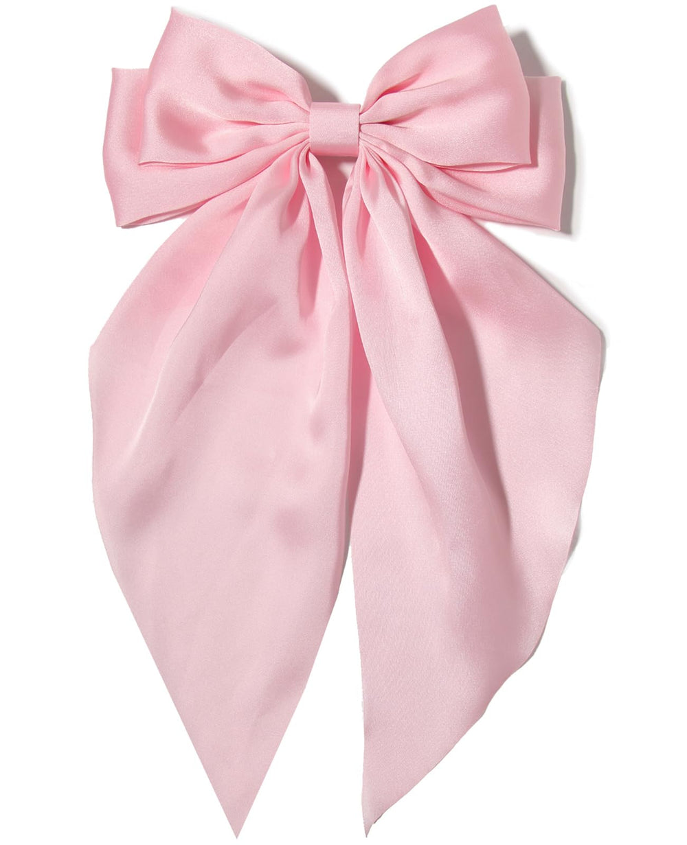 Pinza Furling Pompoms con lazo rosa grande para peinados elegantes