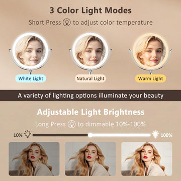 Iluminación de tres colores en Fursourige para maquillajes.
