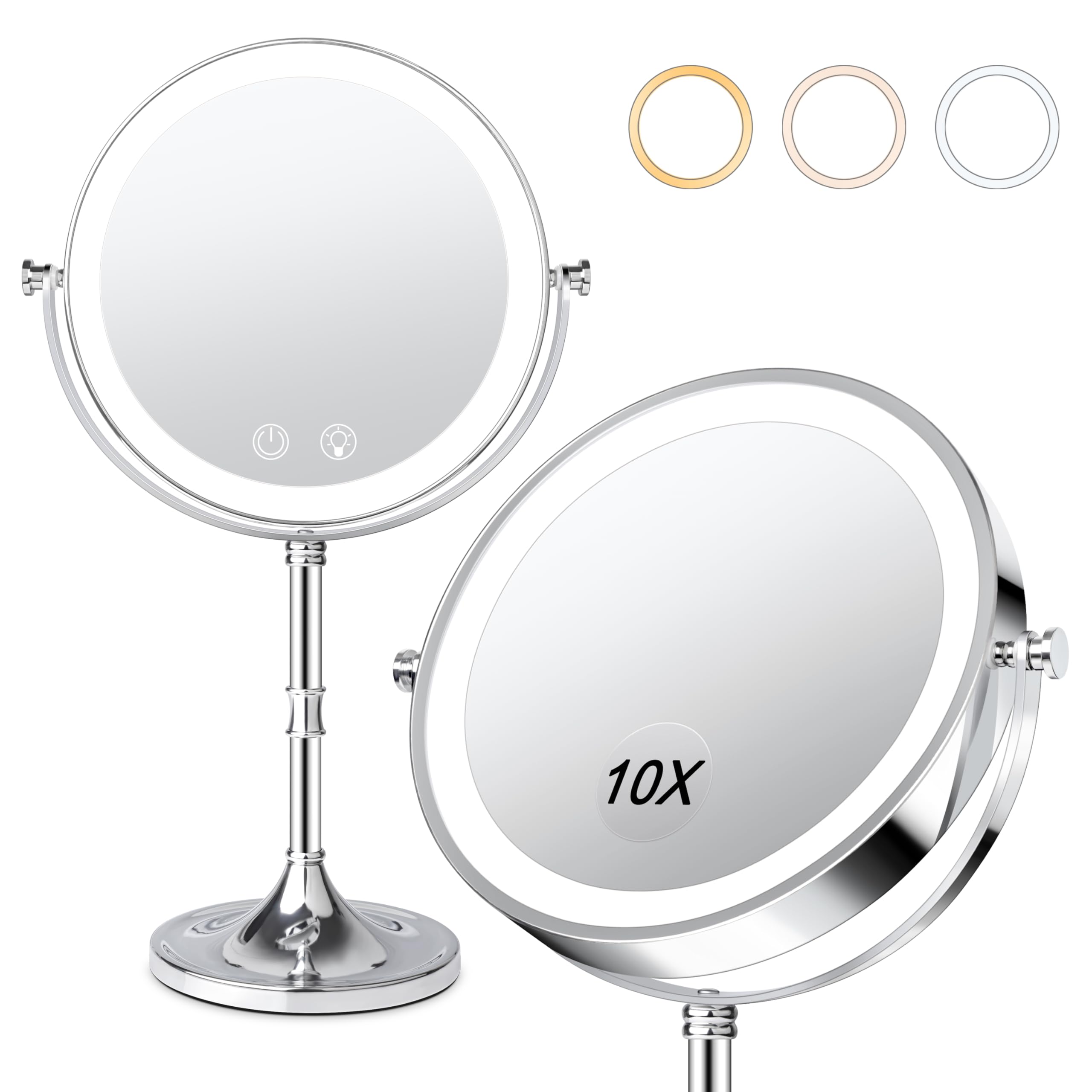 Espejo de vanidad Fursourige con iluminación de 8 pulgadas para maquillaje diario