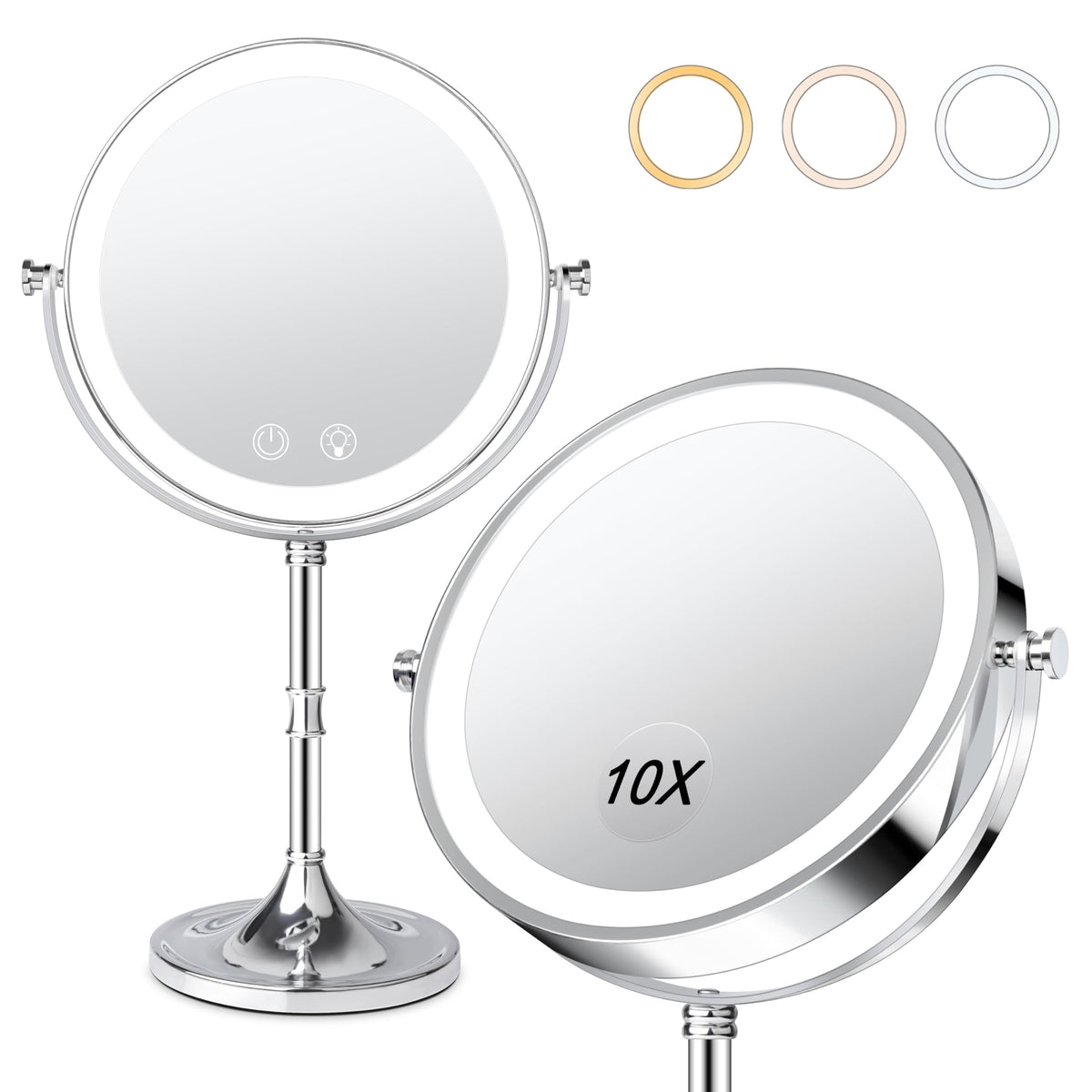 Espejo de vanidad Fursourige con iluminación de 8 pulgadas para maquillaje diario