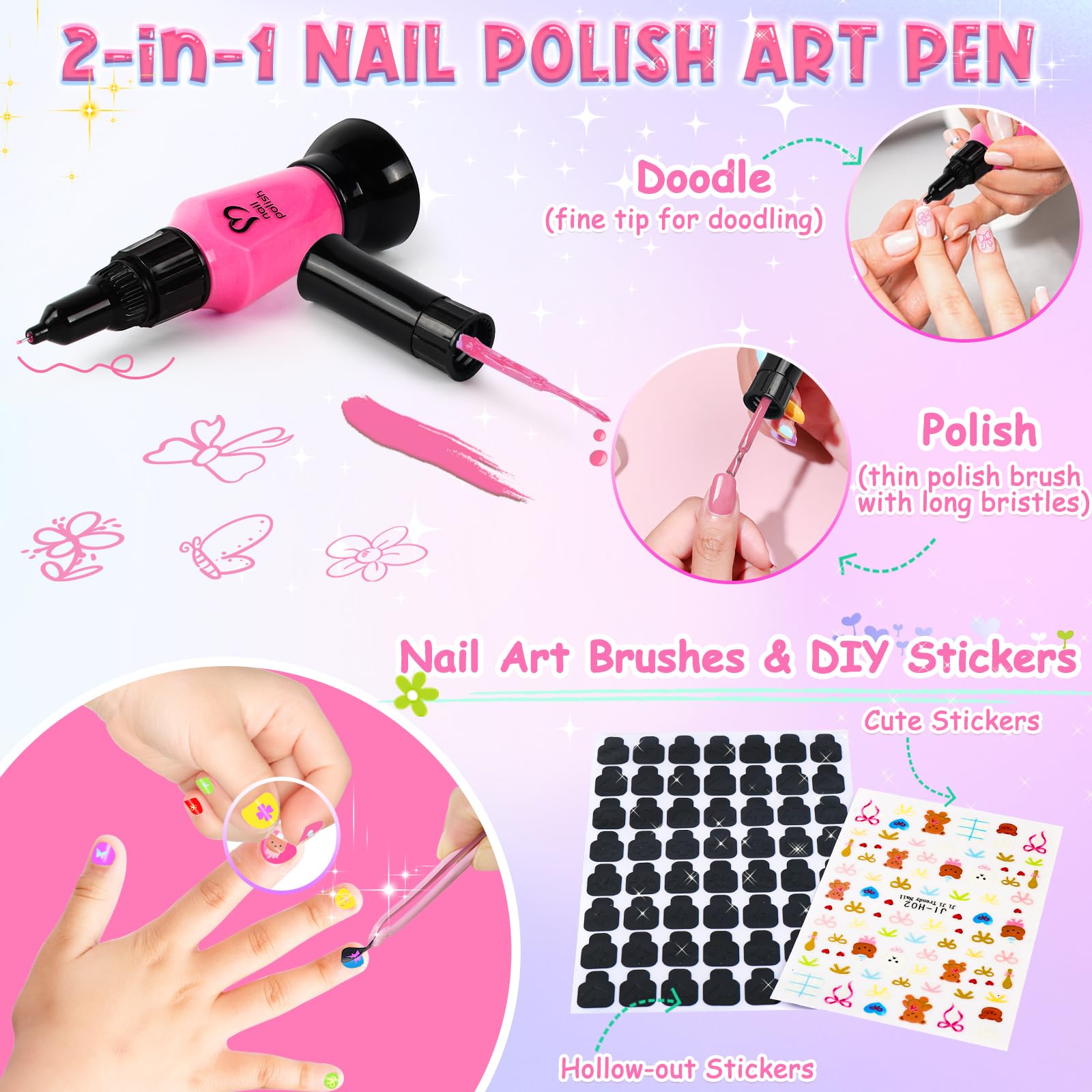 Pegatinas de uñas FUSPWEAO para diseños divertidos