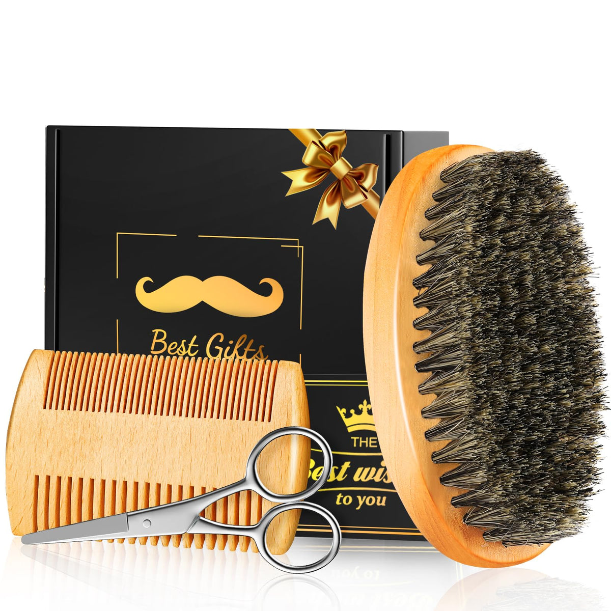 Futricy cepillo barba, primer plano, tacto suave para un acabado pulido.