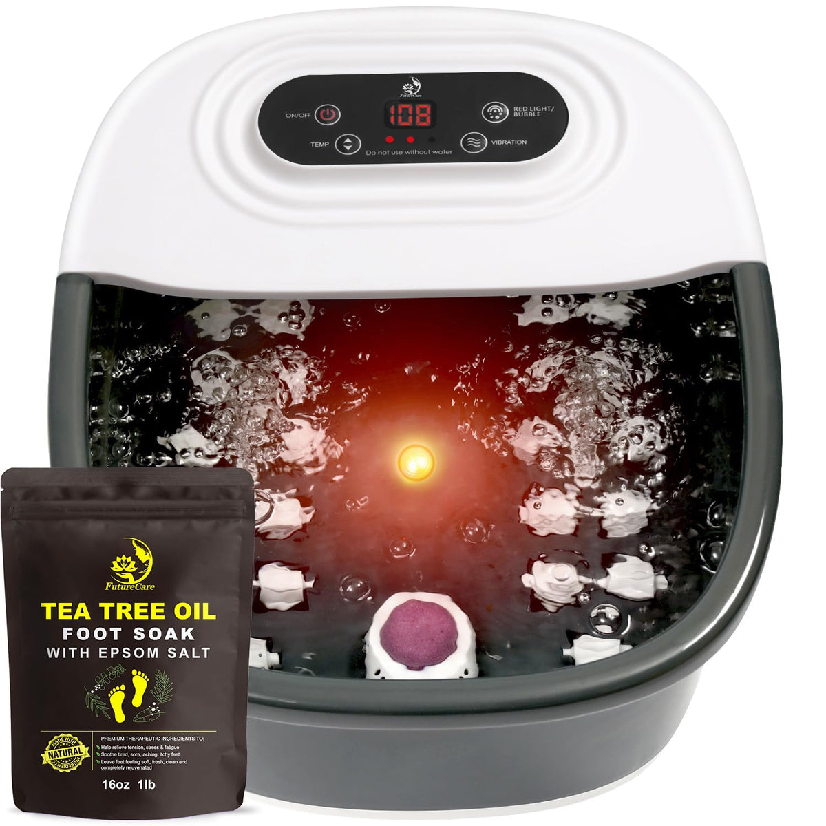 FutureCare Pie Spa: calor y burbujas para relajar pies cansados.