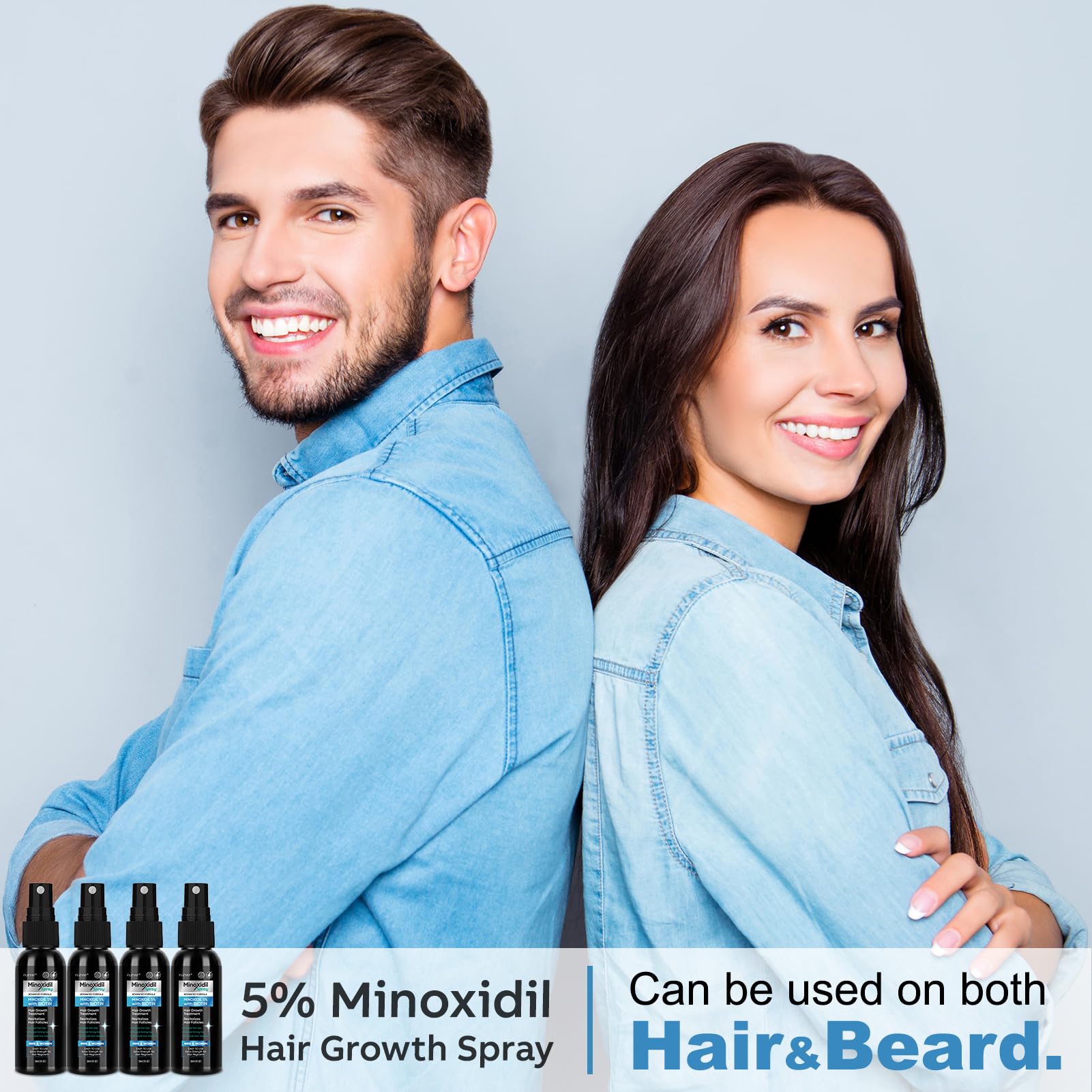 FUZYAT Minoxidil 4 piezas, solución para crecimiento capilar.