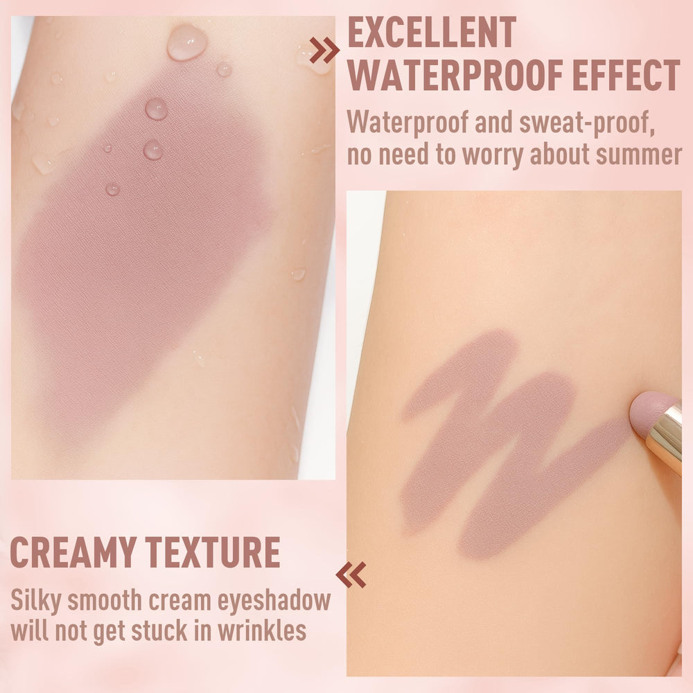 FV sombra crema con brocha integrada para difuminar rápido.