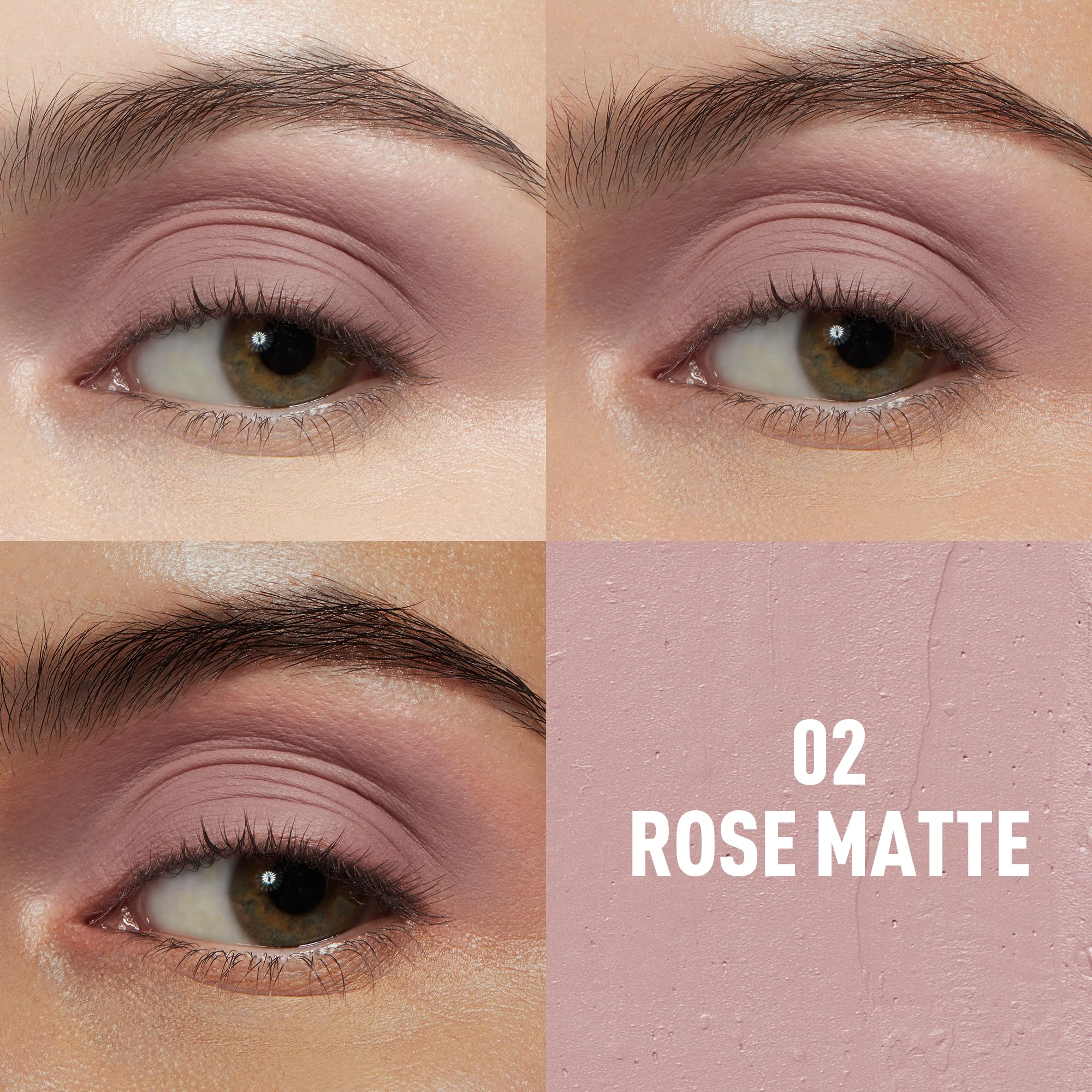 FV sombra mate rosa, aplicación suave para un acabado natural.