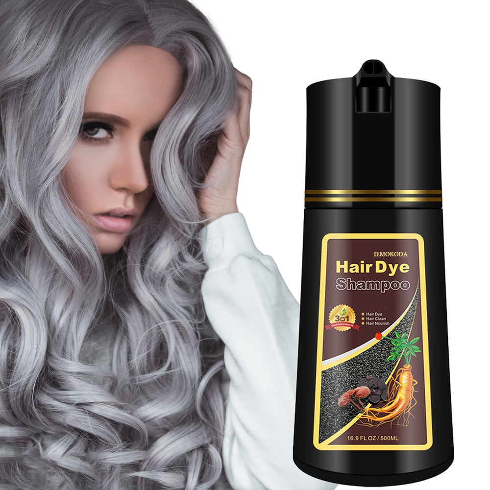 Fvquhvo champú para canas plateadas en bote, color natural y rápido